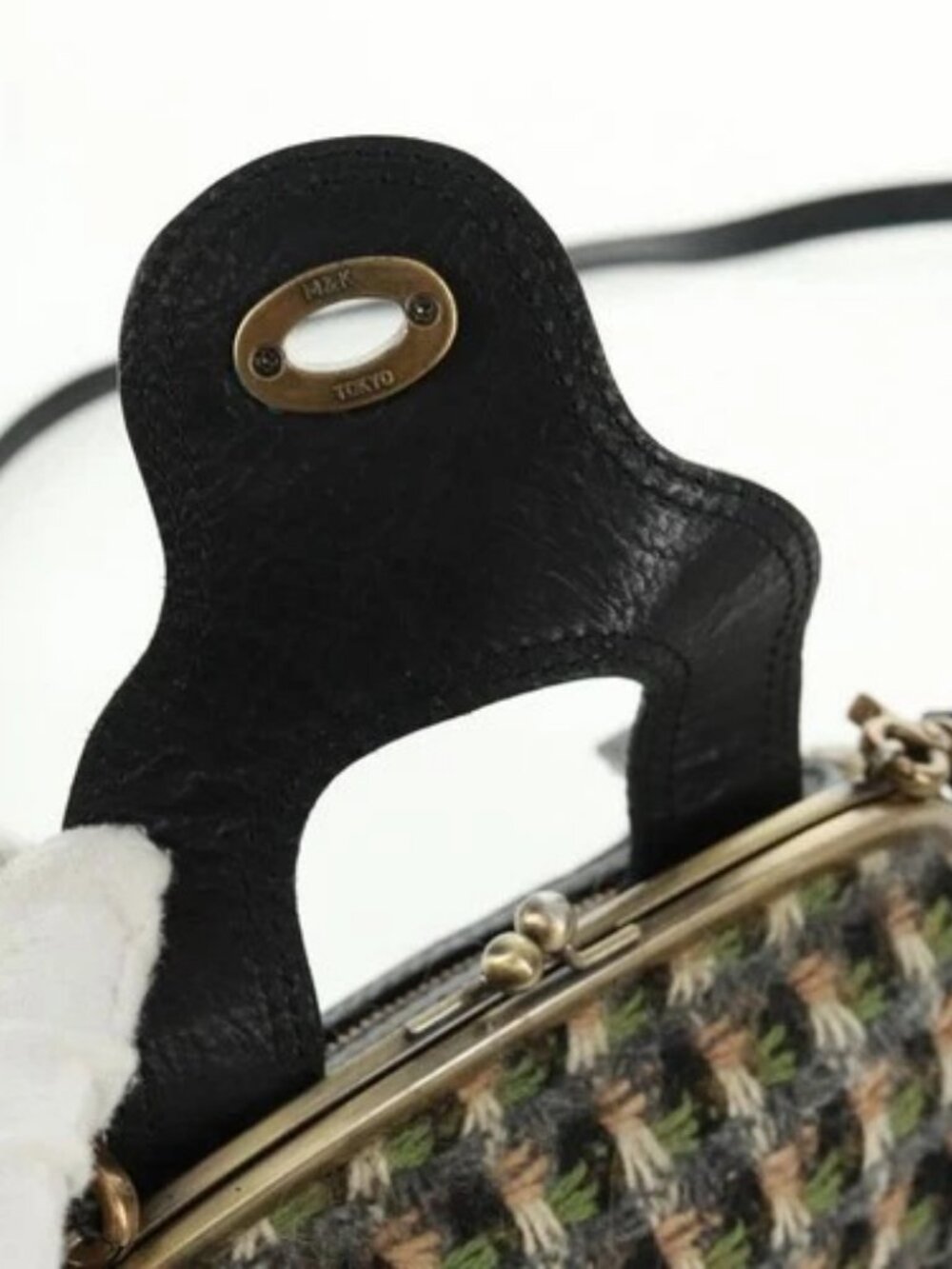 BURBERRY Blue Label Shoulder Bag Tweed Green Auth 168031V - Picture 7 of 16